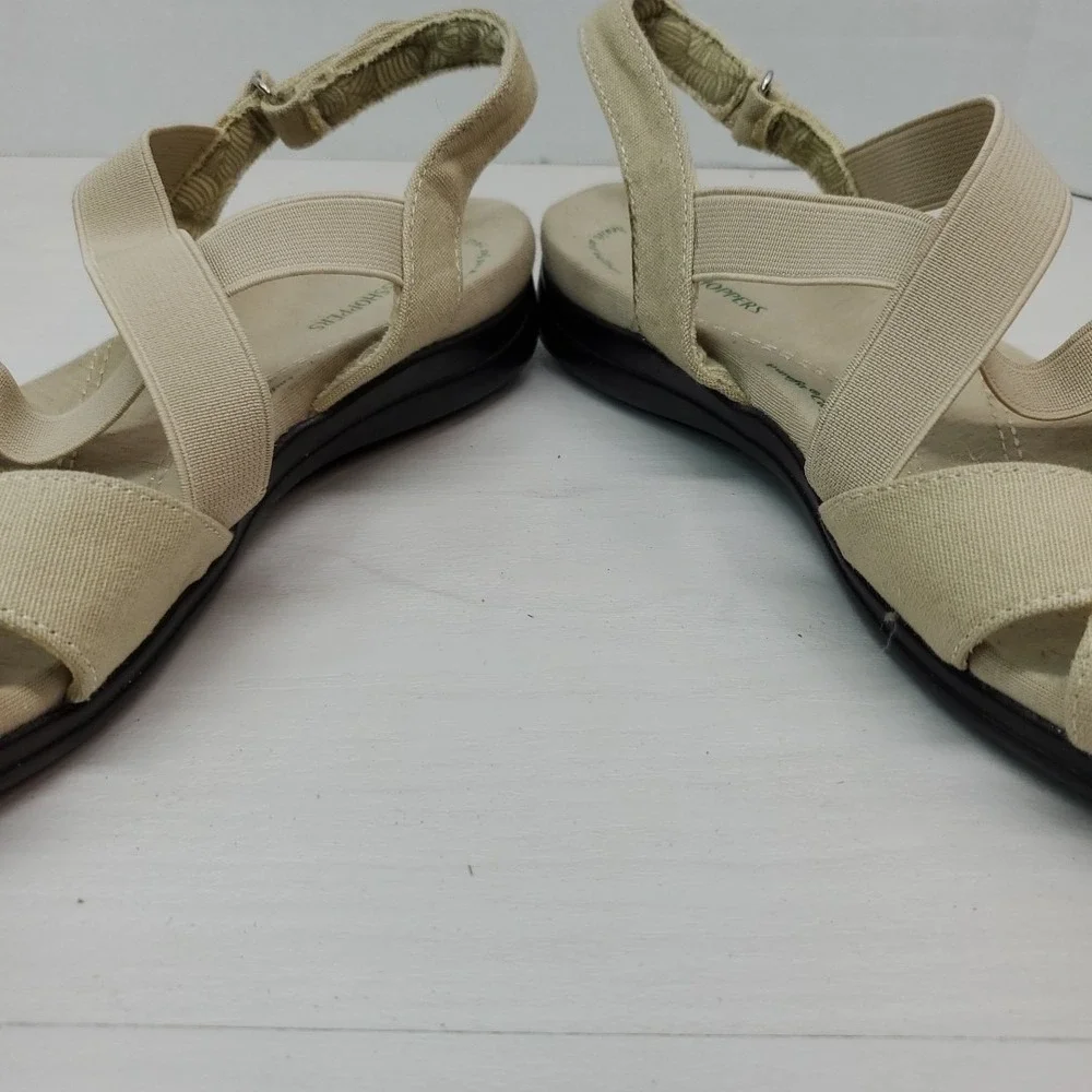 Grasshoppers Ortholite Beige Strappy Sandals Womens Size 9M EUC Purefit Comfort